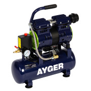 КОМПРЕССОР БЕЗМАСЛЯНЫЙ МАЛОШУМНЫЙ AYGER OFC210-9(1,1 кВт, 210 л/мин, 9 л, 8 бар, 1400 об/мин)