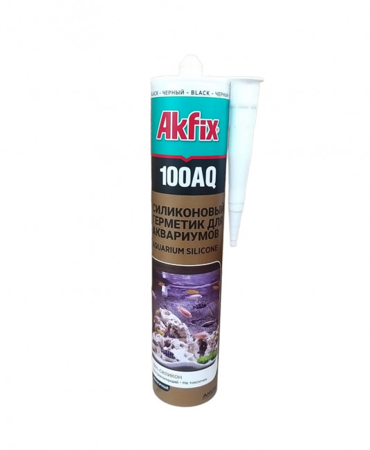 Аквариумный силикон AKFIX 100AQ 280мл ЧЕРНЫЙ (24шт) Аквариумный силикон AKFIX 100AQ 280мл ЧЕРНЫЙ (24шт)