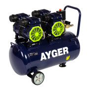 КОМПРЕССОР БЕЗМАСЛЯНЫЙ МАЛОШУМНЫЙ AYGER OFC510-50(3 кВт, 510 л/мин, 50 л, 8 бар, 2800 об/мин)