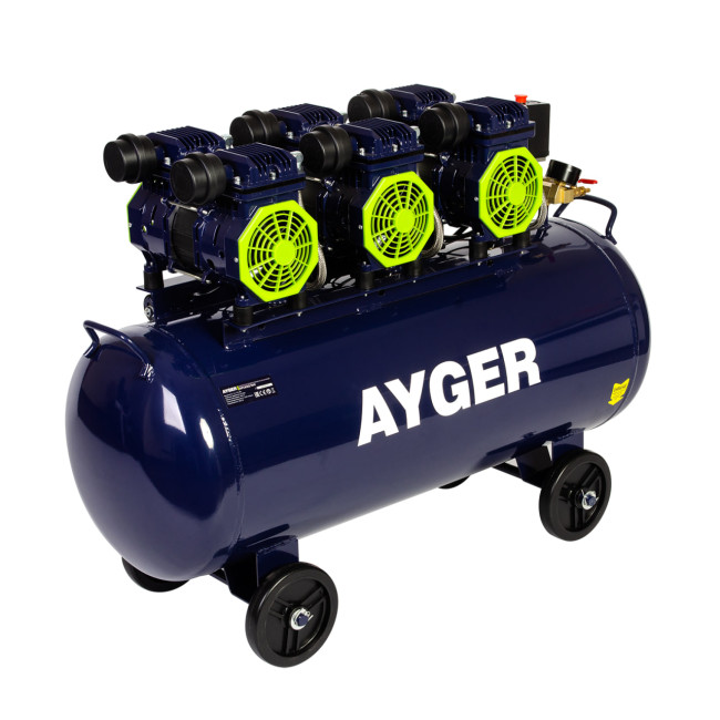 КОМПРЕССОР БЕЗМАСЛЯНЫЙ МАЛОШУМНЫЙ AYGER OFC630-100(4,5 кВт, 8 бар1/4, 500 л/мин, 100 л)