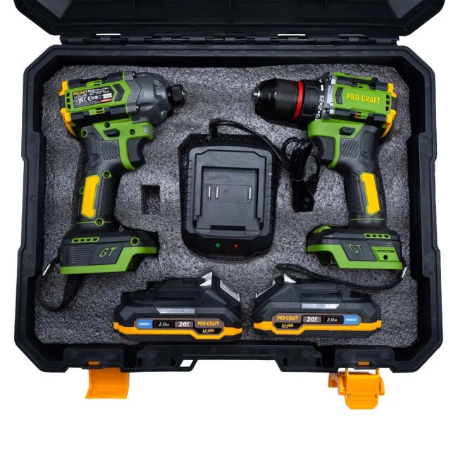 Набор аккумуляторного инструмента PA214SET Procraft(20В, бесщеточный,45 Нм, 280 Нм)