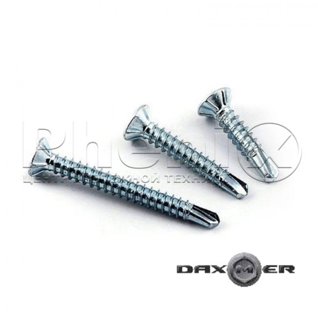 Саморез оконный Daxmer 3.9х38 (500шт) белый цинк, сверло Саморез оконный Daxmer 3.9х38 (500шт) белый цинк, сверло