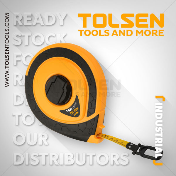 Рулетка геодезическая INDUSTRIAL, корпус АБС-пластик TPR 20м х15мм  TOLSEN (40шт)