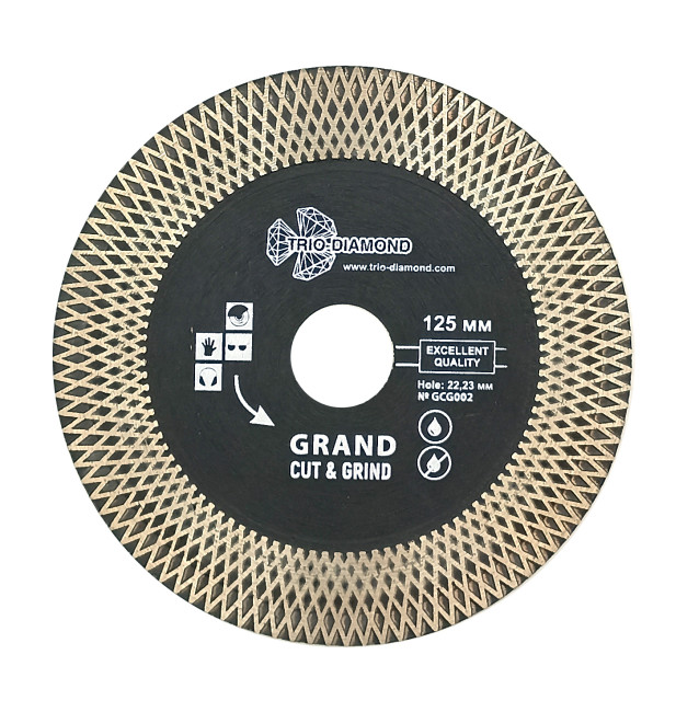 Диск алмазный отрезной 125*22,23 Турбо серия Grand Cut & Grind  ТРИО ДИАМАНТ