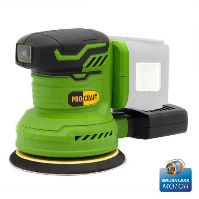 Эксцентриковая шлифмашинка аккумул. PX20BL Procraft (20В, 125 мм, 6000-13000 об/мин, БЕЗ АКБ И ЗУ)