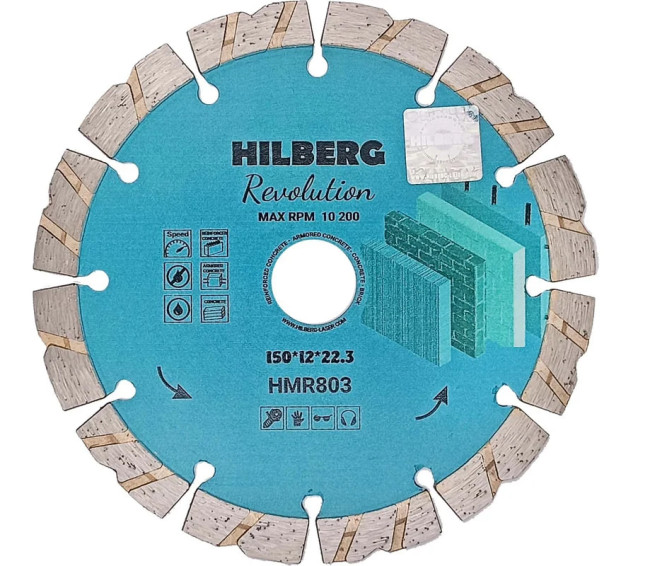 Диск алмазный отрезной 350*25,4*12 Hilberg Revolution