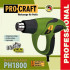 Фен промышленый PH1800 Procraft (1800 Вт, 2 режима, 250/500 л/мин, температура 400°С/600°,4 насадки)