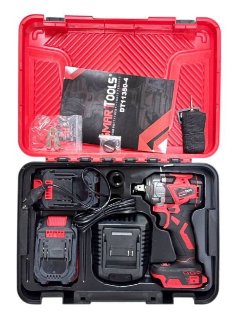 Гайковерт аккумуляторный DT11350-4 SMART RED (20В,350 Нм,0-2300 об/мин,1/2",2АКБ*4Ач,ЗУ,кейс)