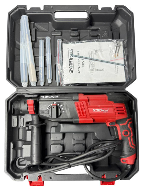 Перфоратор сетевой HRP2811 SMART RED (1100 Вт, 3 Дж, 5 буров, кейс, щетки)