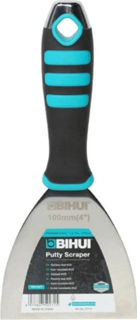 Шпатель малярный из нержавеющей стали 4" (100мм) BIHUI