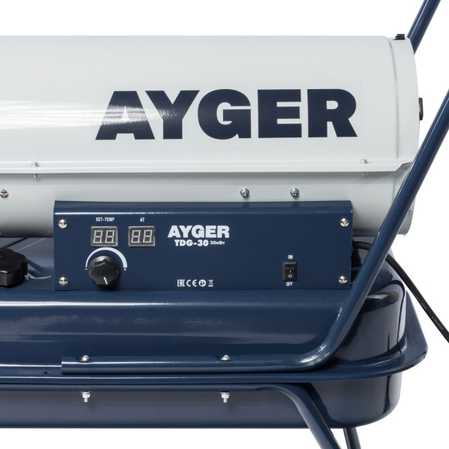 Тепловая пушка дизельная TDG-30 AYGER(30 кВт, 750 м³/ч, 3 л/ч, 36 л, 300 °C, 300 м²)