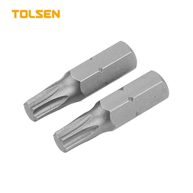 Биты Industrial T20 x 25 мм, 1/4", S2, 2 шт TOLSEN