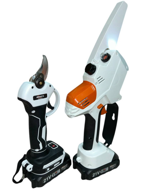 Набор аккумул. секатор + цепная пила 6" WHITE SMART(21В,автоподкачка,натяжитель цепи,кейс)