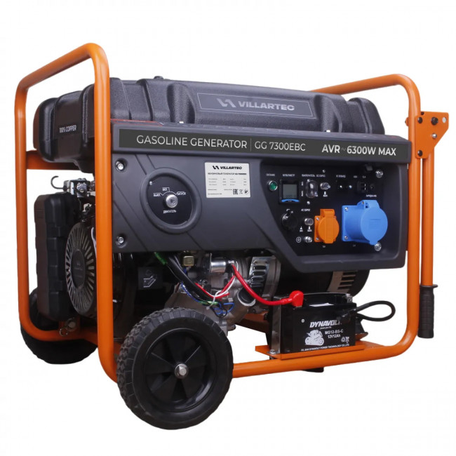 Генератор бензиновый VILLARTEC GG 7300EBC(5.8/6.3 кВт, ручной/электр./автомат.стартер , 9 часов,4-т)