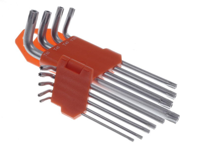Набор угловых отв. удлин. TORX-security, "Практик", 9шт -76121- (10шт/уп)