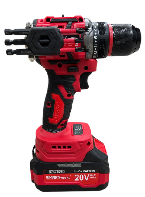 Аккумул. шуруповерт с набором бит D1140-3 SMART RED(20В, 40 Нм,1500 об/мин,3 биты,2 АКБ*3Ач+ЗУ,кейс) Аккумул. шуруповерт с набором бит D1140-3 SMART RED(20В, 40 Нм,1500 об/мин,3 биты,2 АКБ*3Ач+ЗУ,кейс)