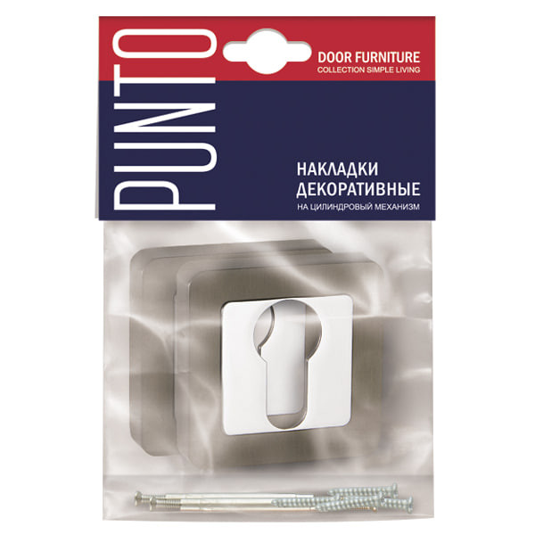 Накладка под цилиндр ET.K.QR52 (ET QR) SN/CP-3 матовый никель/хром (34763) PUNTO
