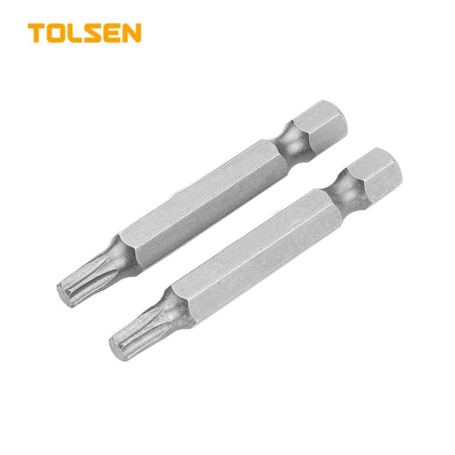 Биты Industrial T15 x 50 мм, 1/4", S2, 2 шт TOLSEN